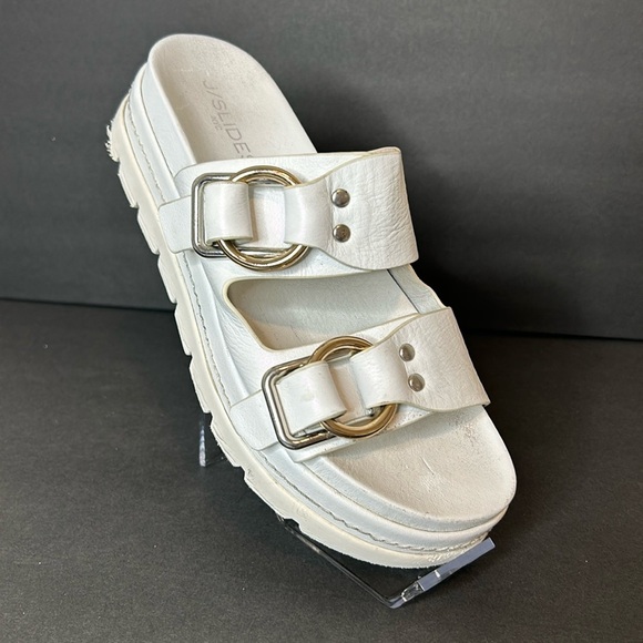 J/Slides BAHA white leather sandal size 9 - Picture 1 of 8